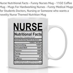 Funny Nurse Nutritional Facts Mug